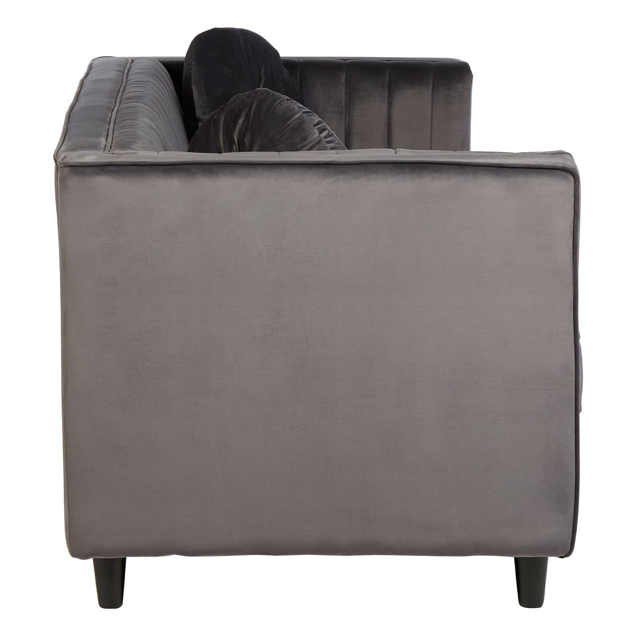 Farah 3 Seat Grey Velvet Sofa