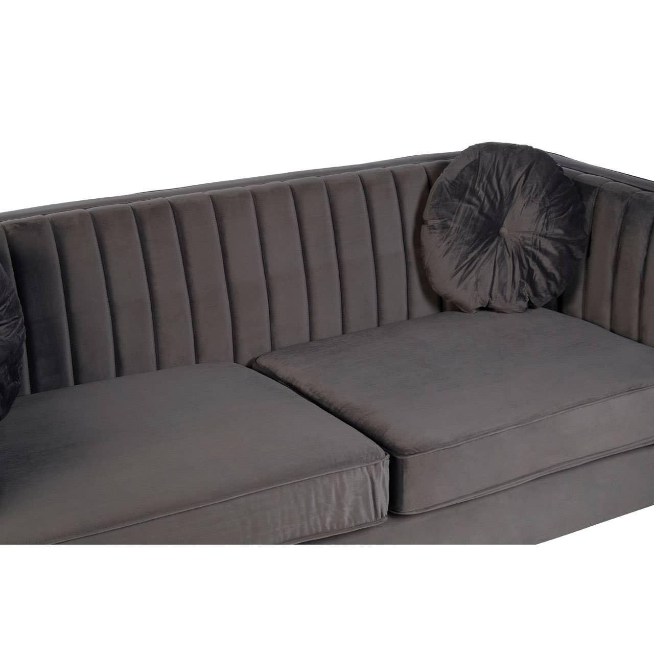 Farah 3 Seat Grey Velvet Sofa