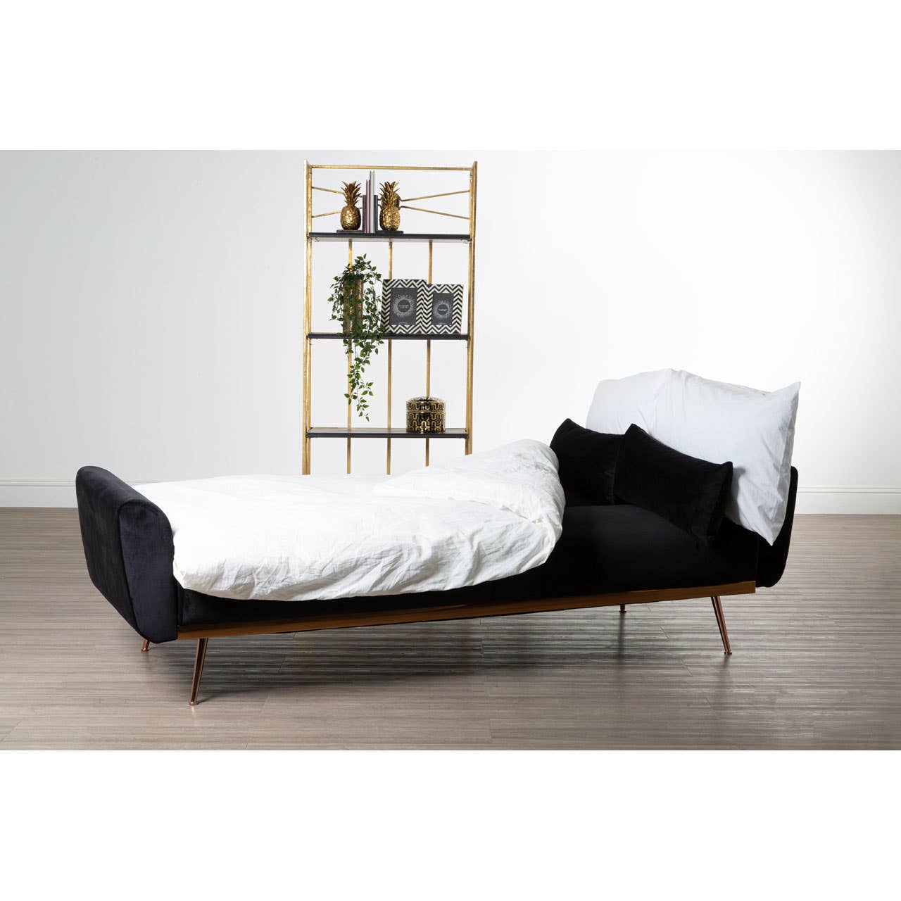 Hatton Black Velvet Sofa Bed