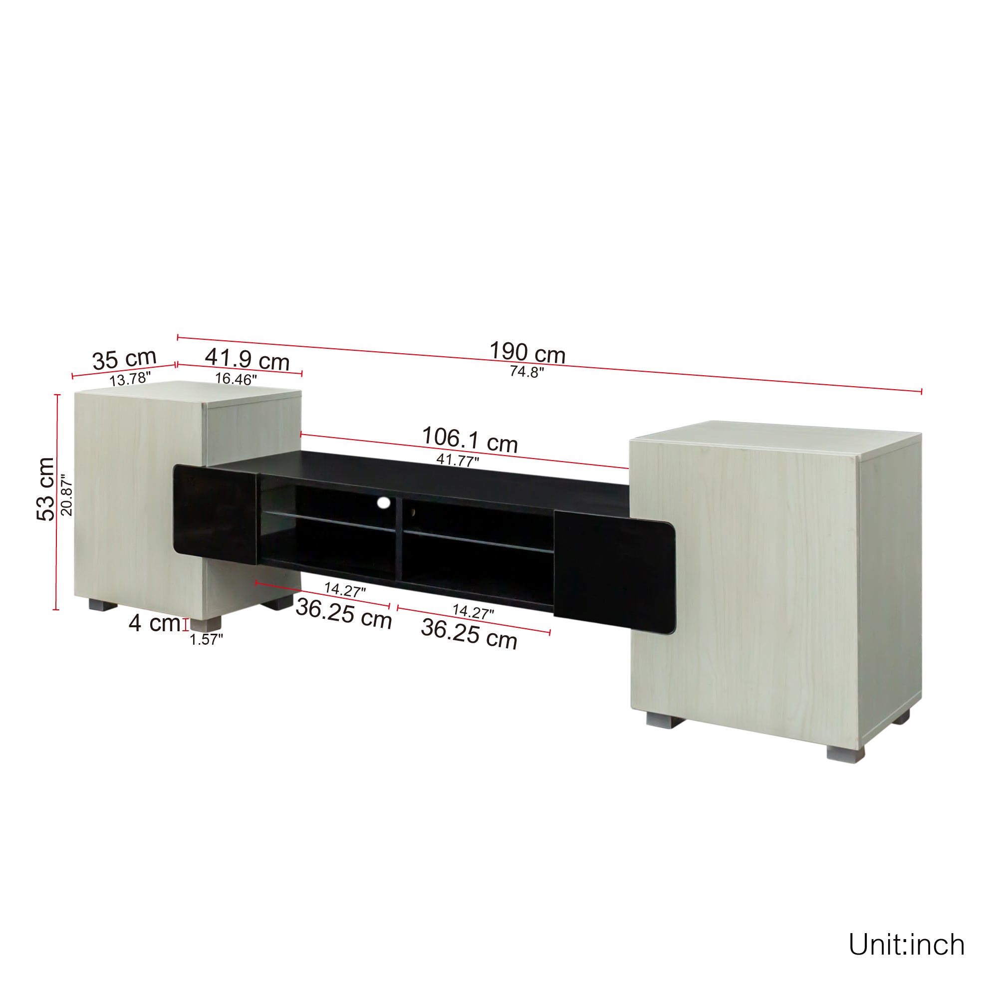 Twilight Harmony High Gloss TV Stand With LED Lighting