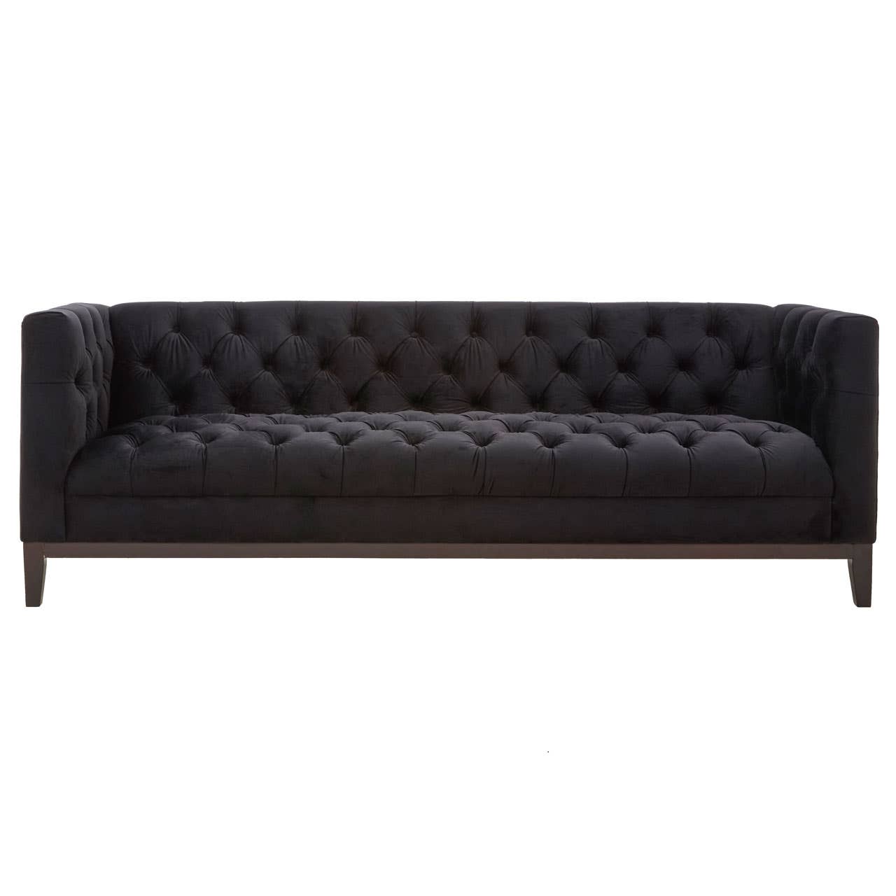 SASHA 3 SEATER ONYX VELVET SOFA