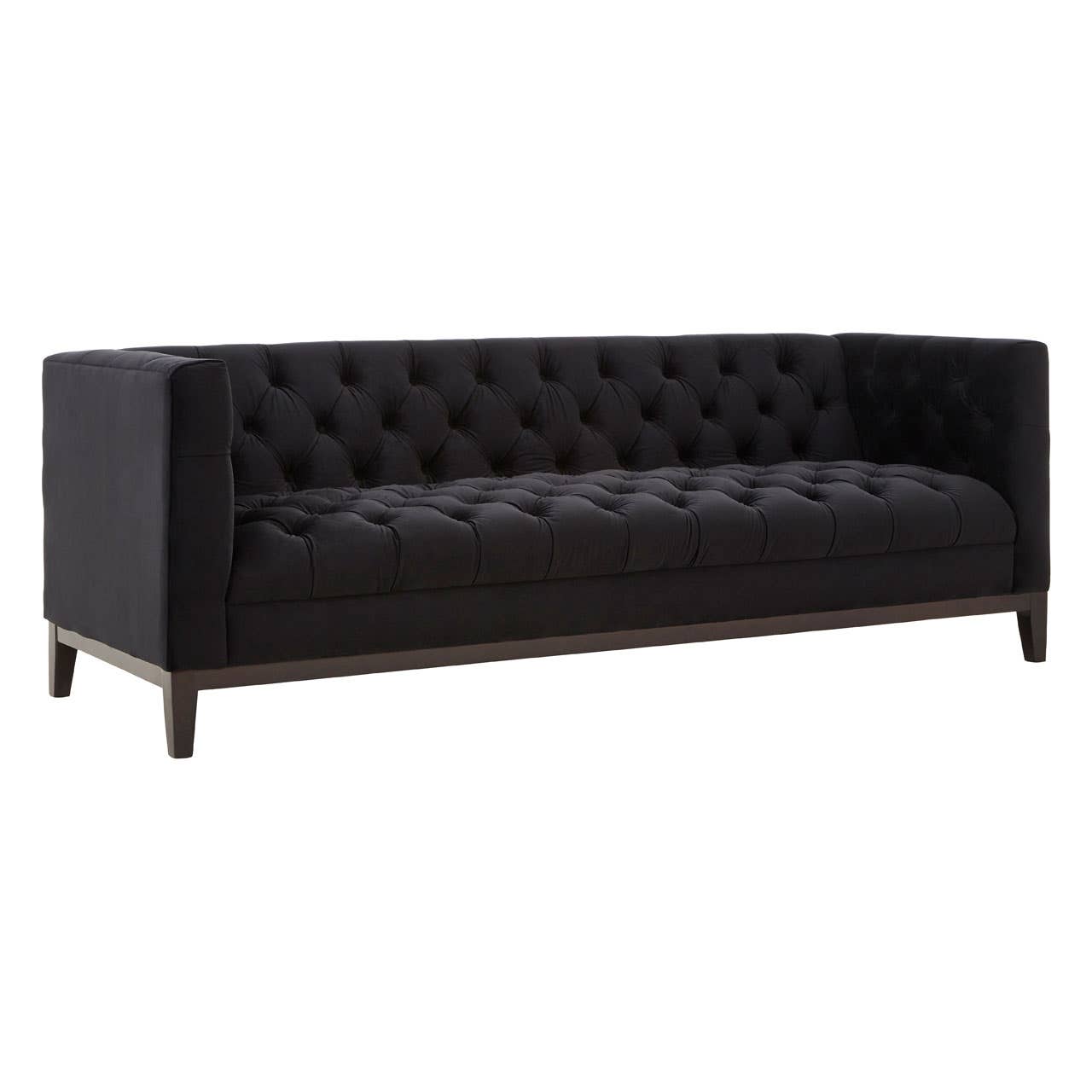 SASHA 3 SEATER ONYX VELVET SOFA