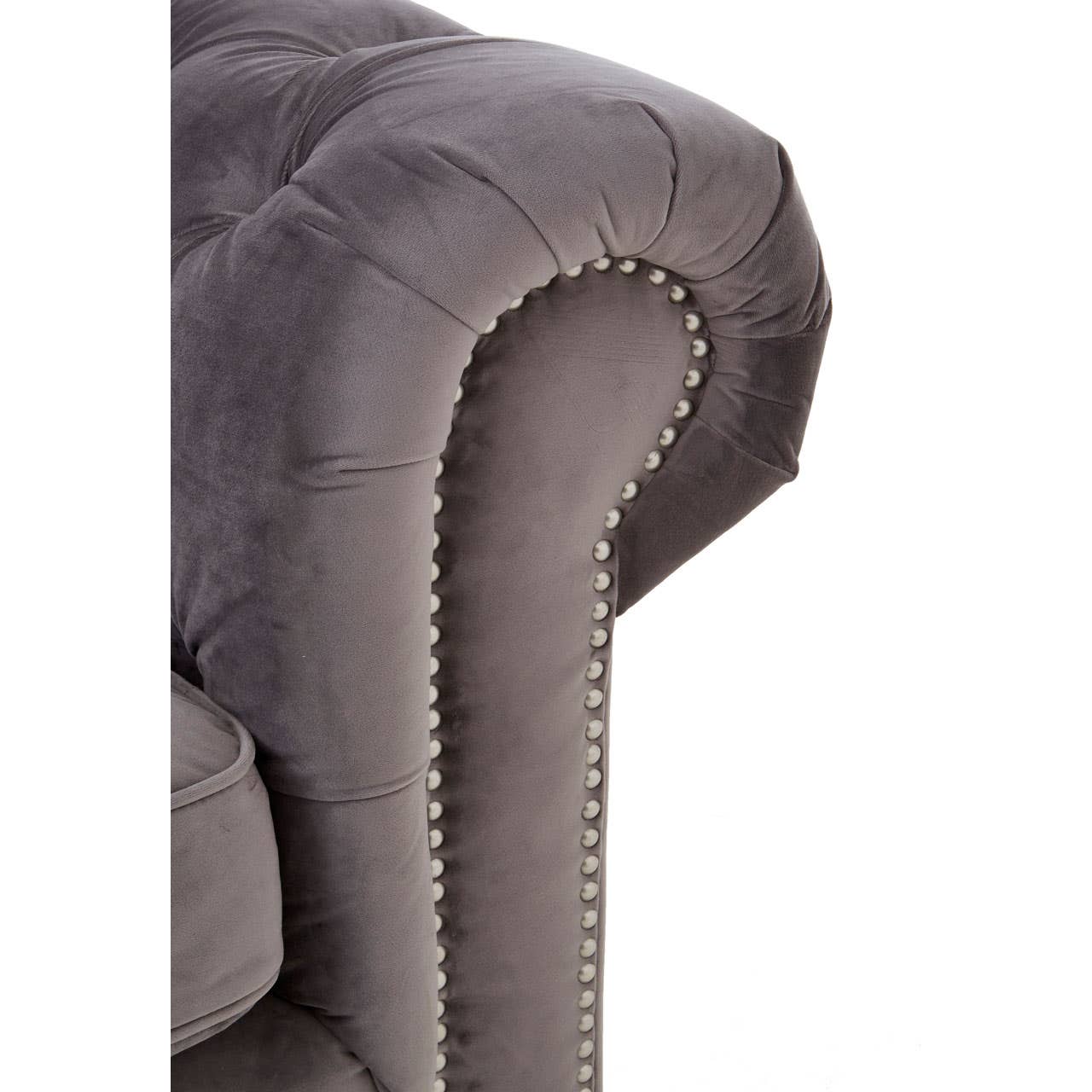 Stella 2 Seater Grey Velvet Sofa