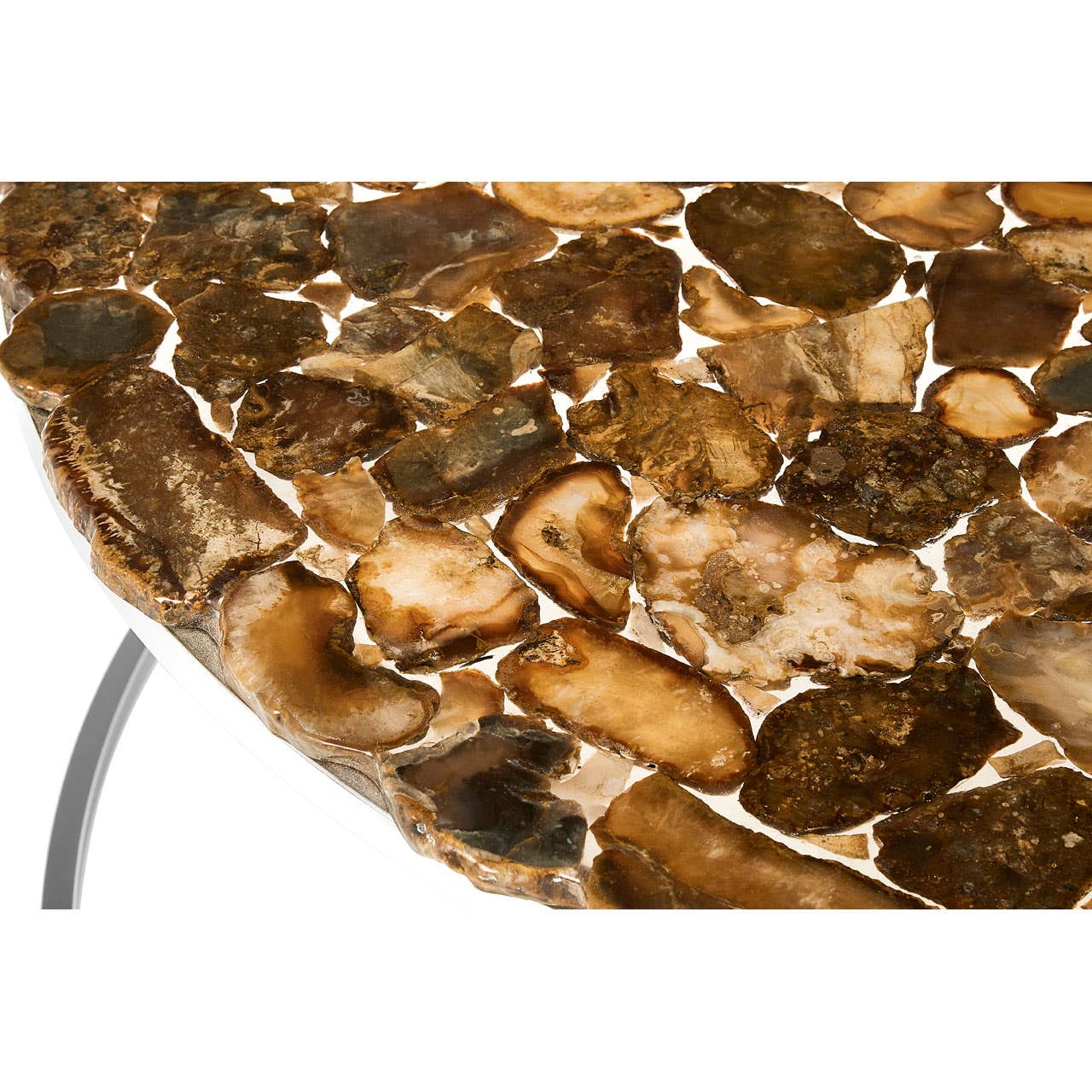 Relic Round Coffee Table / Agate Stone Top