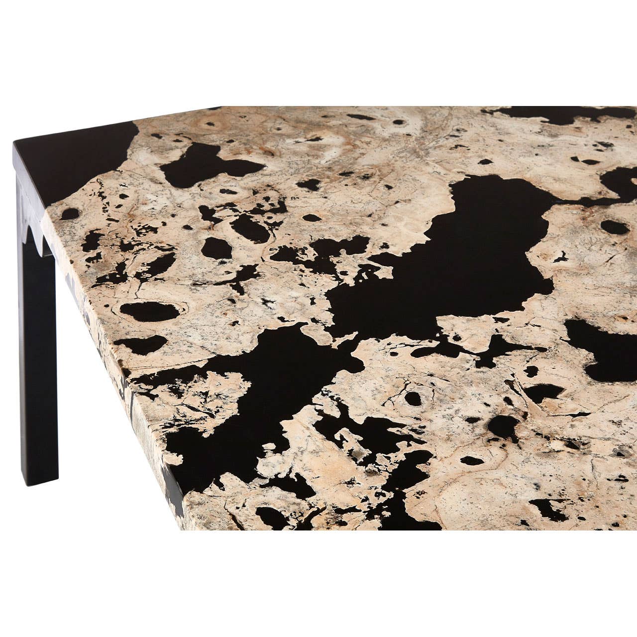 Relic Cheese Stone/black Resin Coffee Table