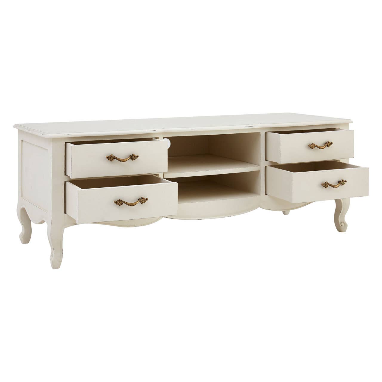 Loire 4 Drawers/2 Shelves White Media Unit