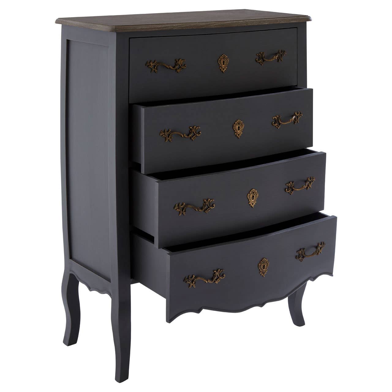 Loire 4 Drawer Dark Grey Chest