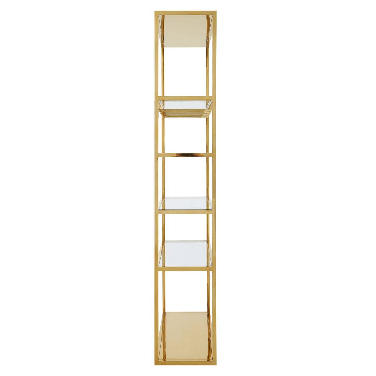 Piermont Gold Bar Shelf Unit With Glass Rack