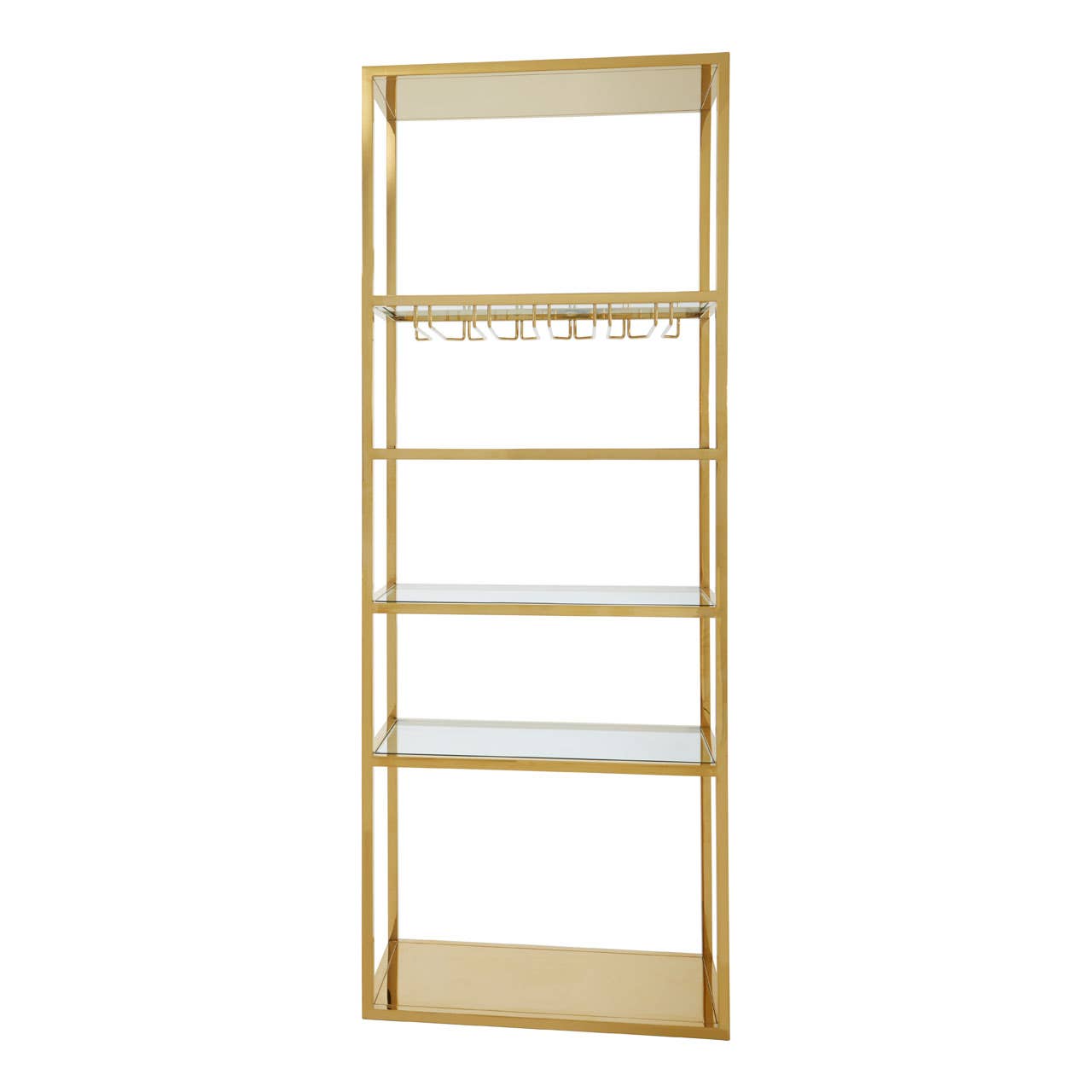 Piermont Gold Bar Shelf Unit With Glass Rack