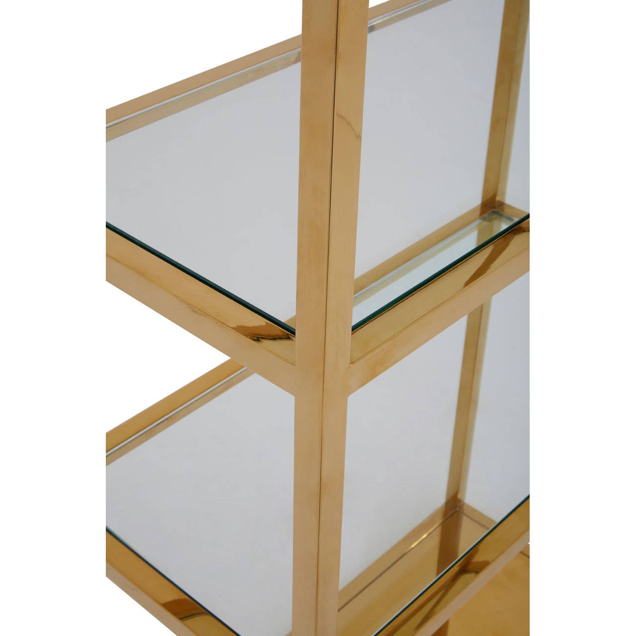 Piermont Gold Bar Shelf Unit With Glass Rack