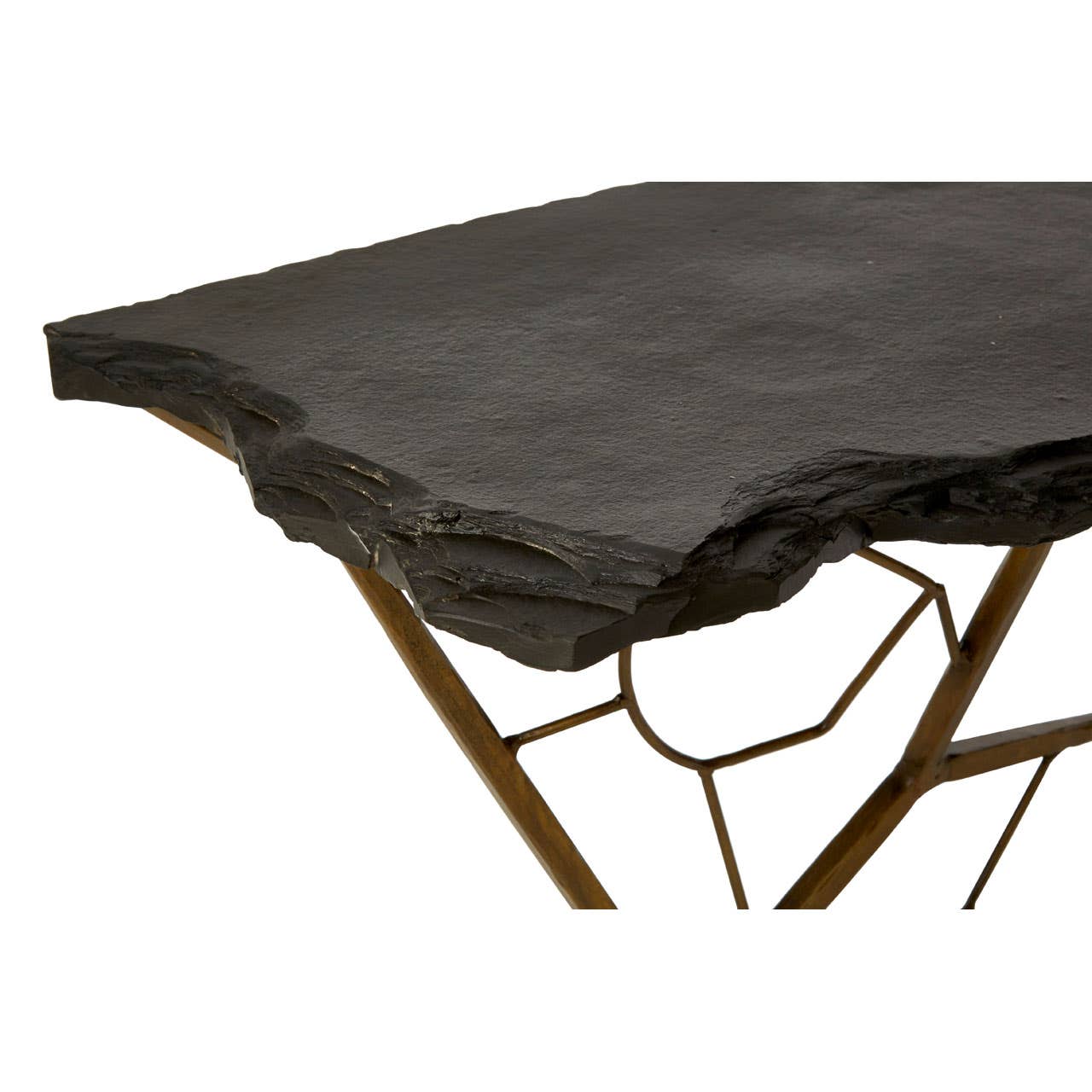 Rany Black Stone Top Console Table