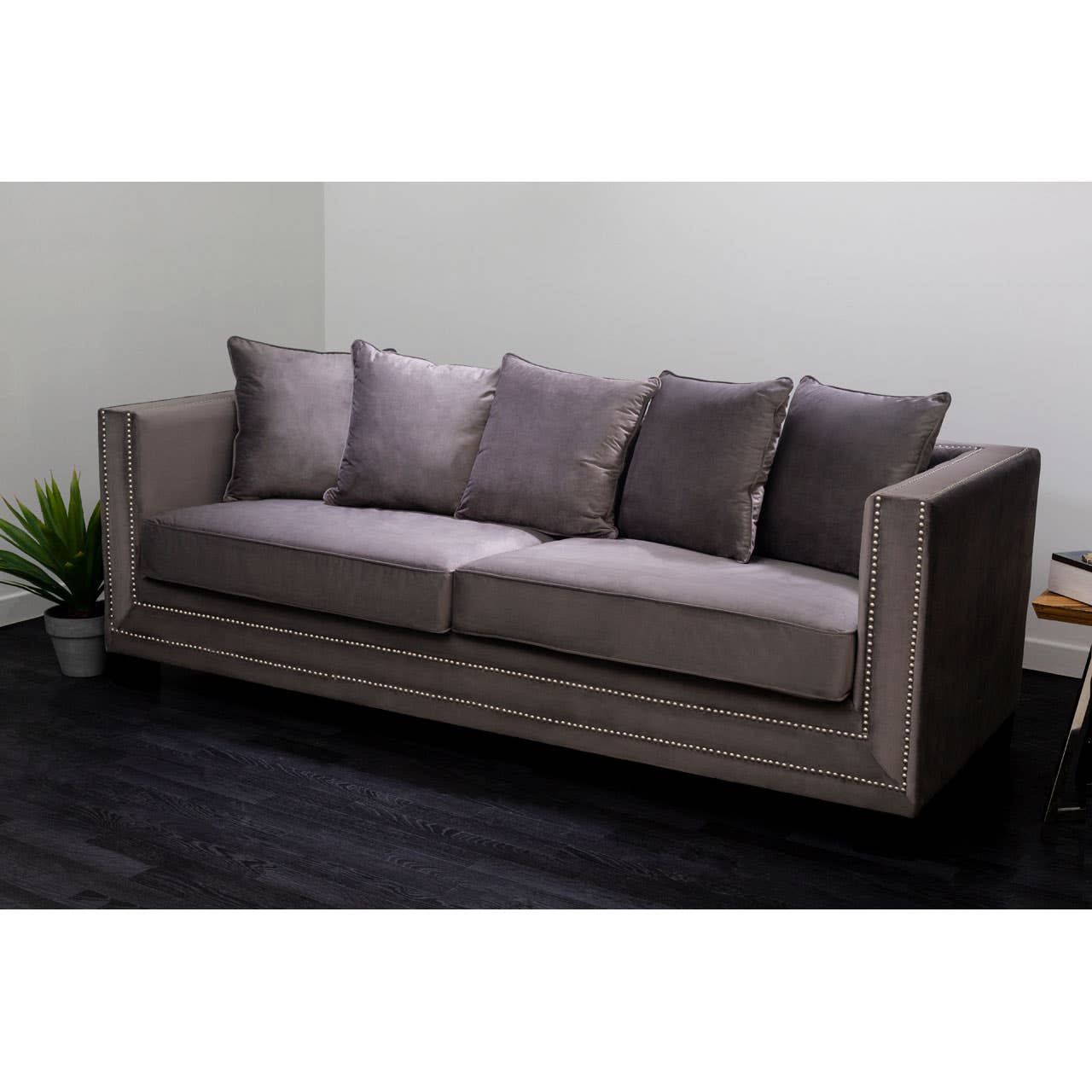 Sofia 3 Seat Viola Grey Sofa