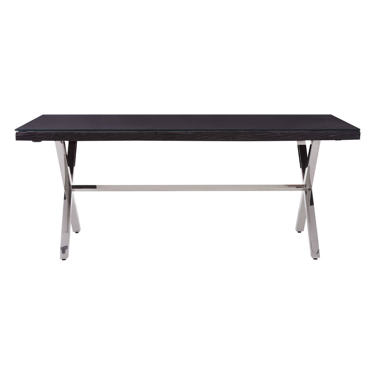 Kerala Black Dining Table With Cross Base