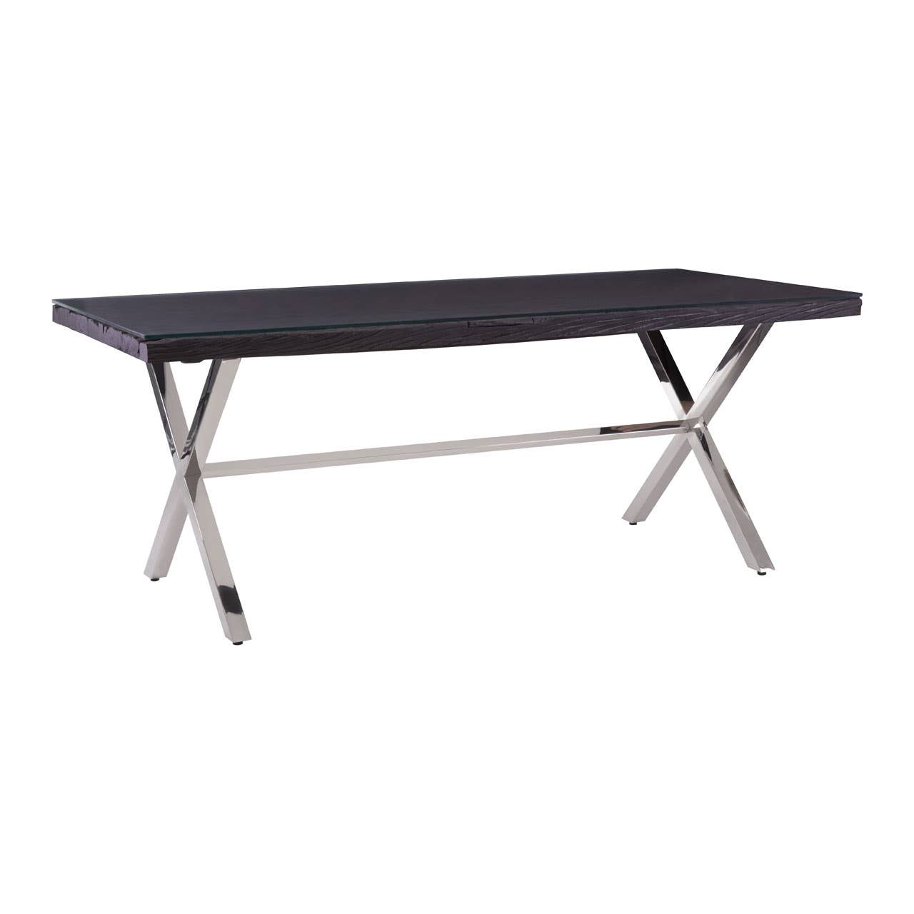 Kerala Black Dining Table With Cross Base