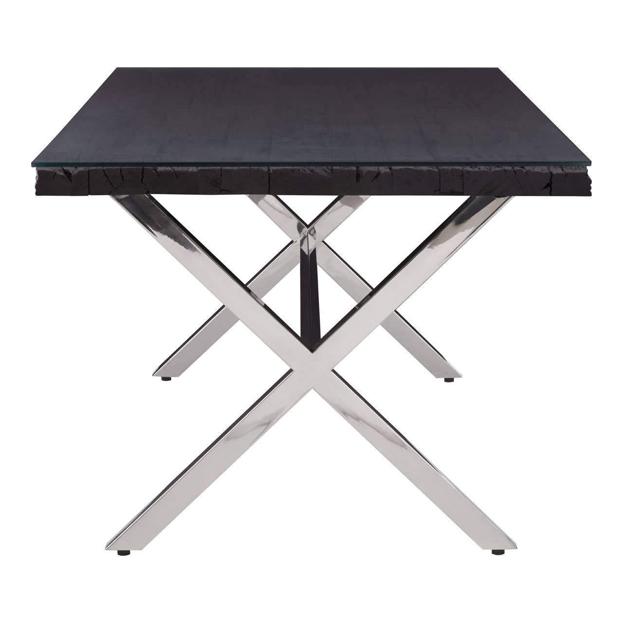 Kerala Black Dining Table With Cross Base