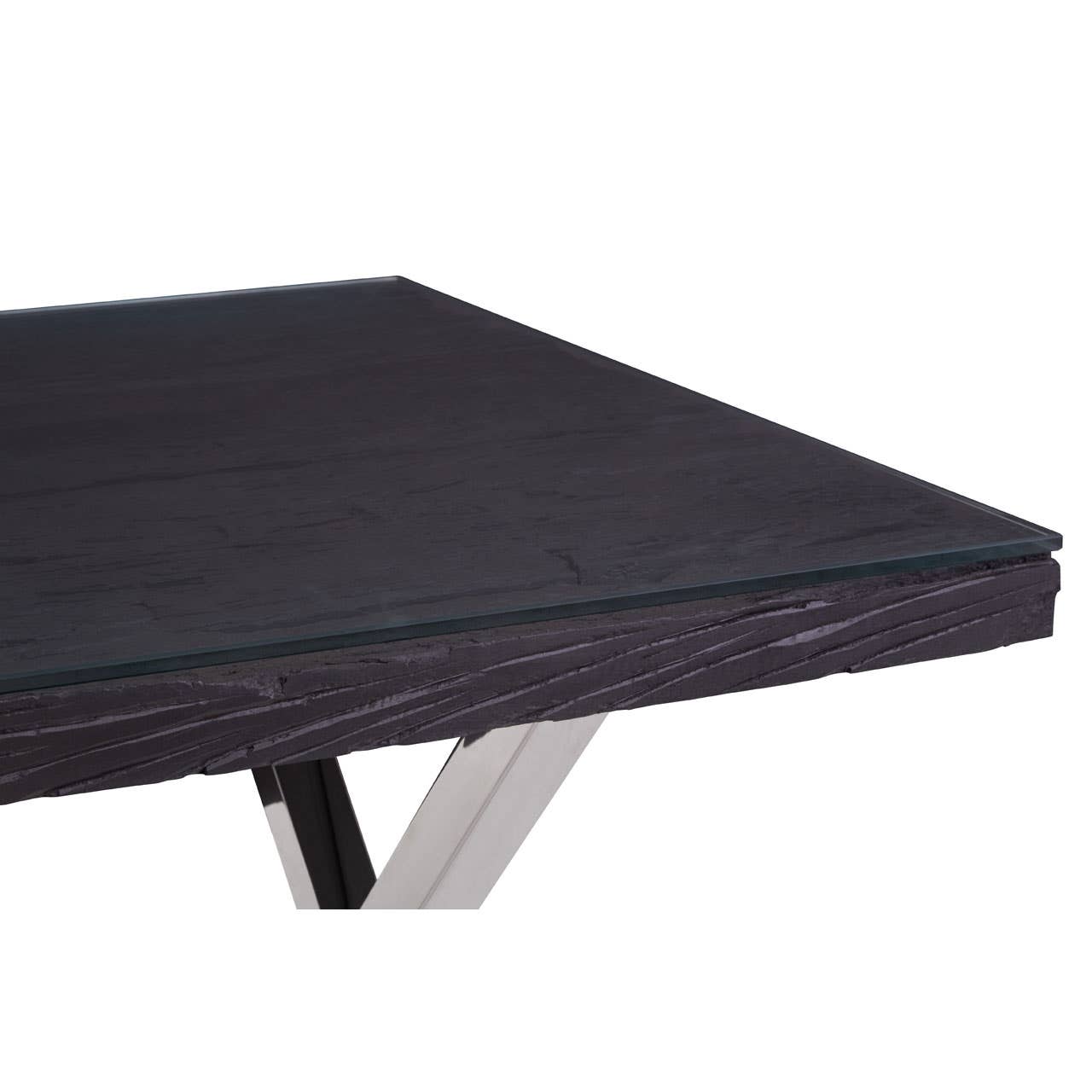 Kerala Black Dining Table With Cross Base