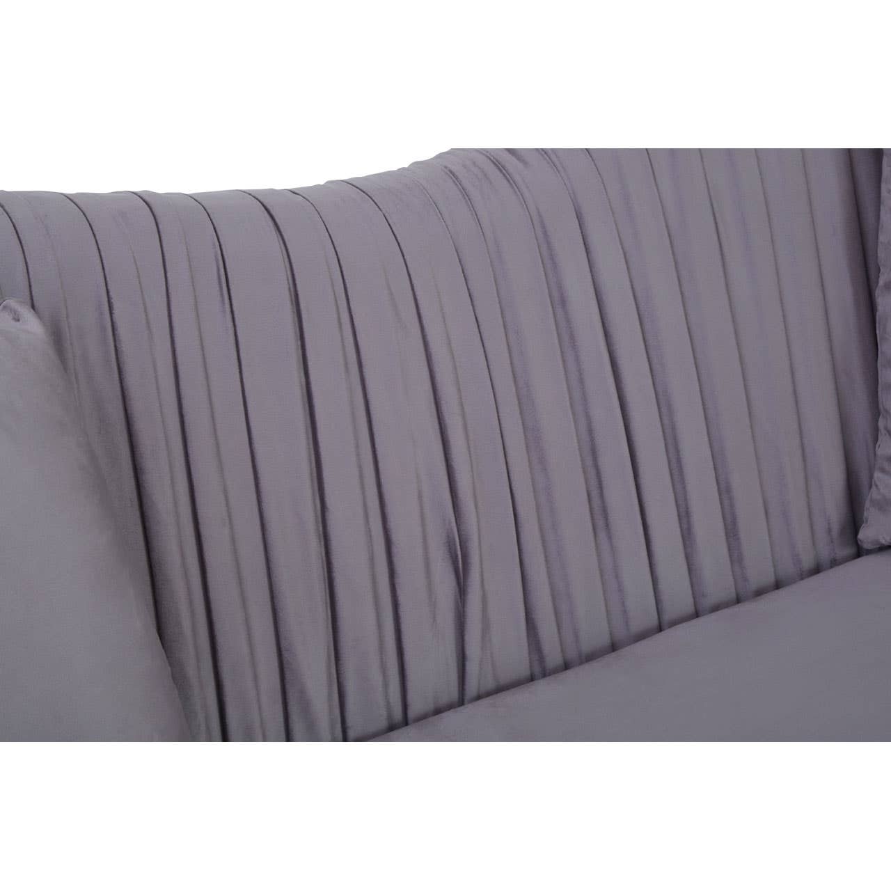 Franza 2 Seat Pleated Grey Velvet Sofa