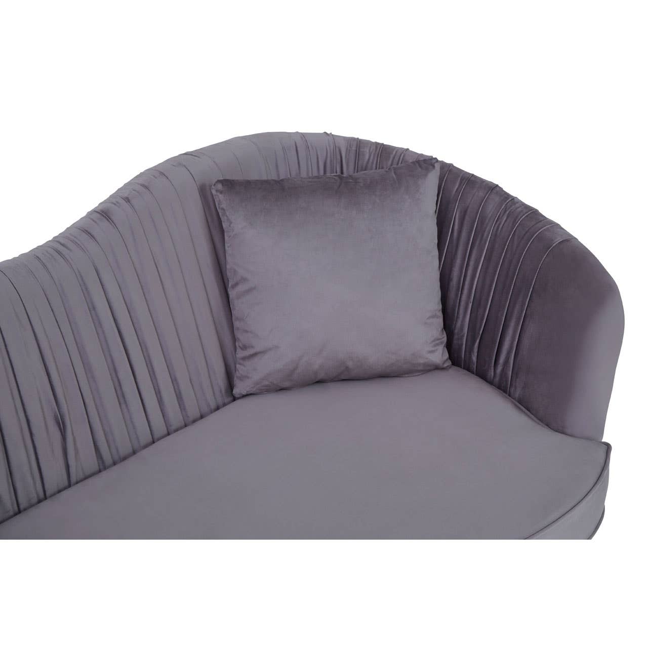 Franza 2 Seat Pleated Grey Velvet Sofa