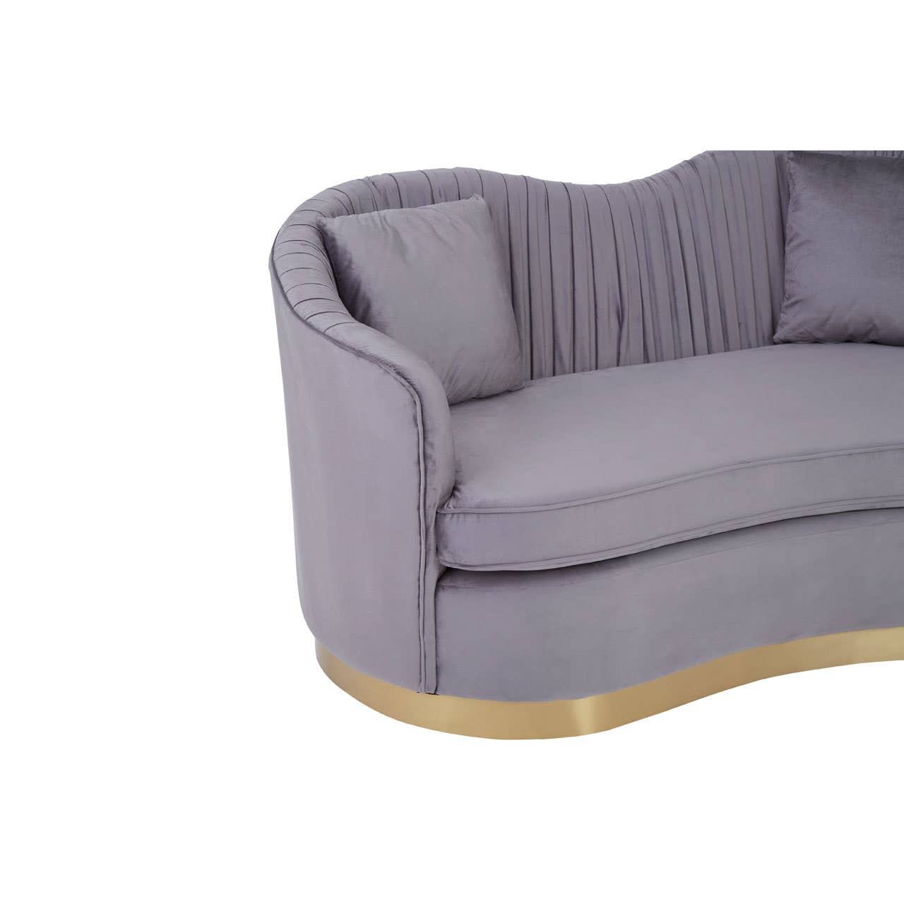 Franza 2 Seat Pleated Grey Velvet Sofa