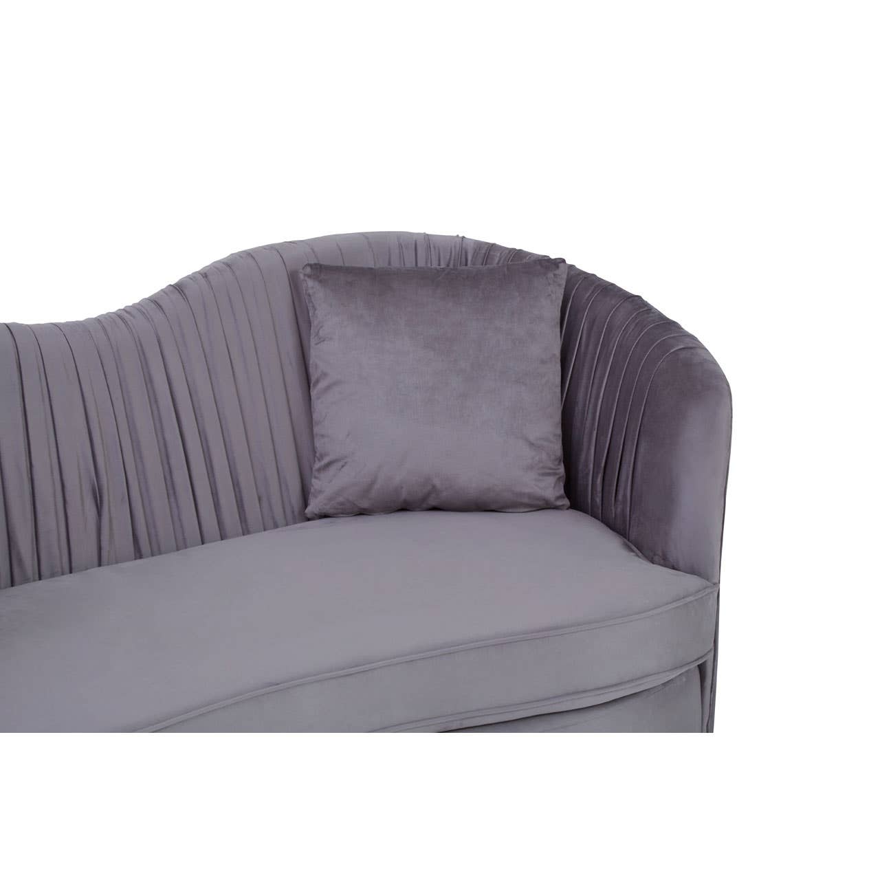 Franza 2 Seat Pleated Grey Velvet Sofa