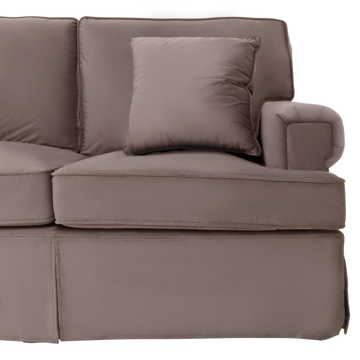 Ralph Three Seat Mink Velvet Sofa