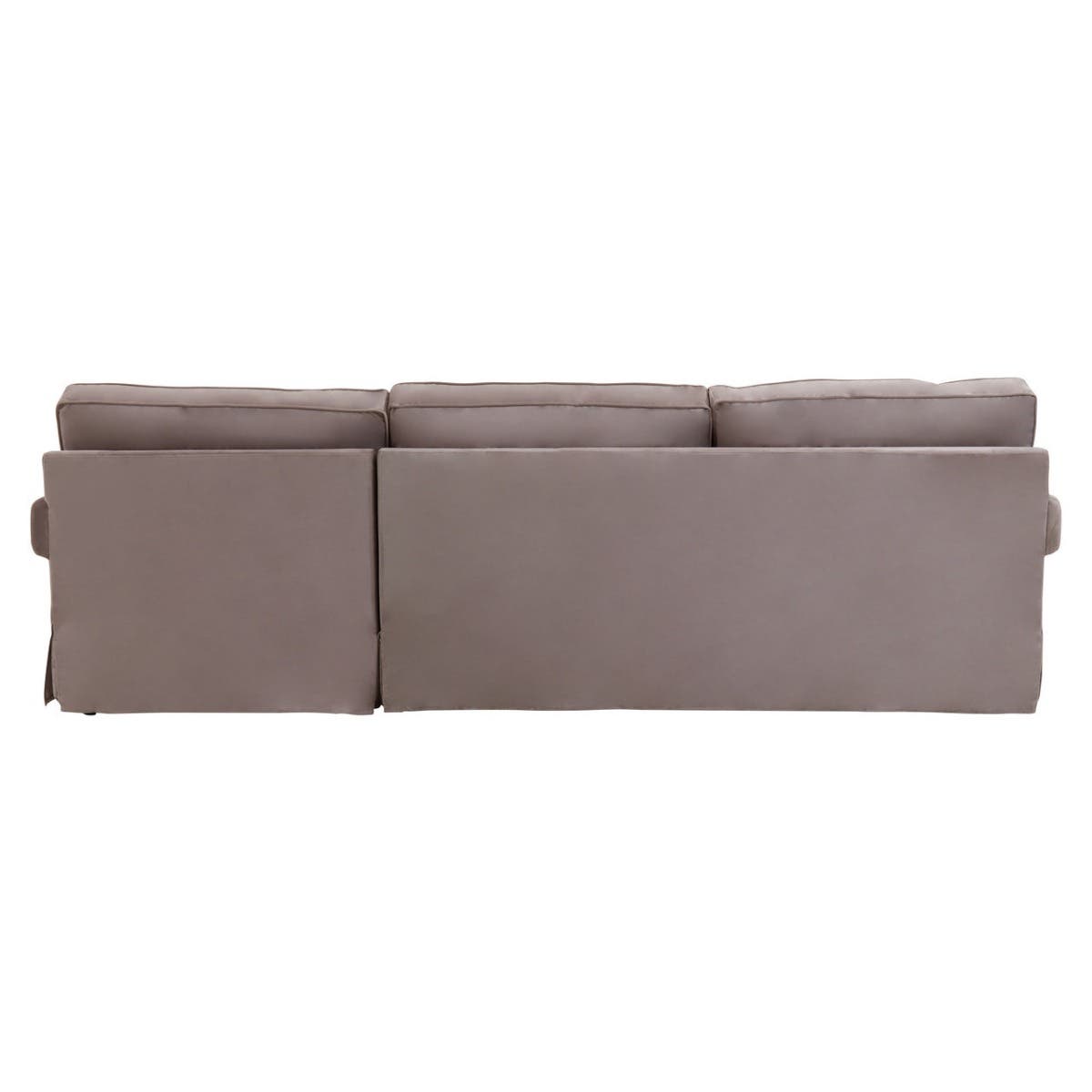 Ralph Three Seat Mink Velvet Chaise Sofa