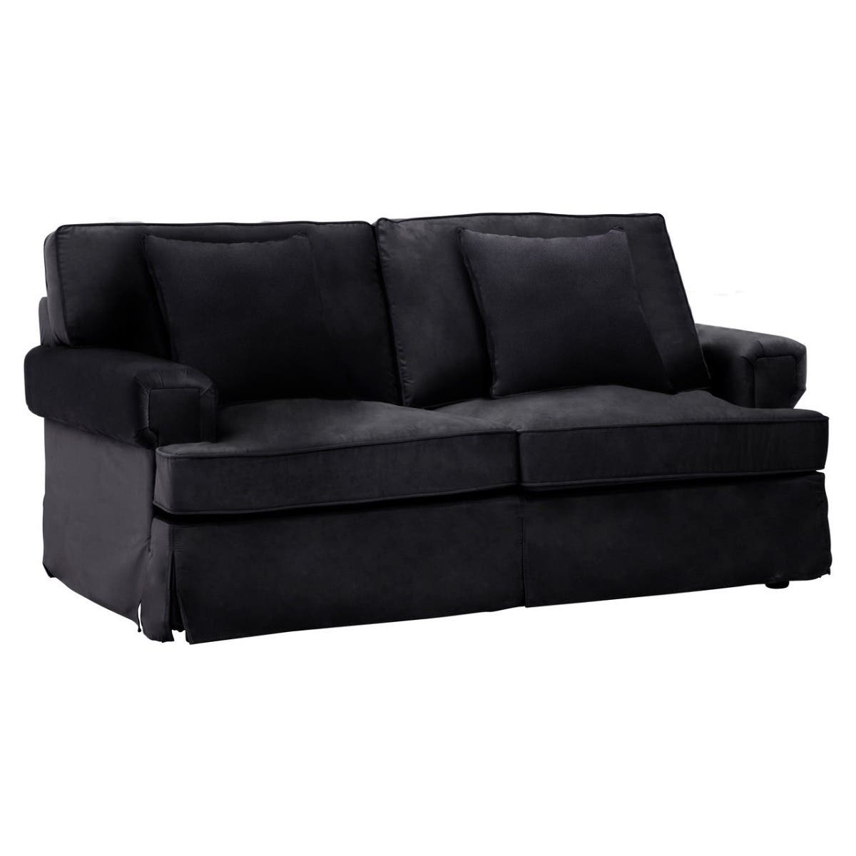 Ralph Two Seat Black Velvet Sofa
