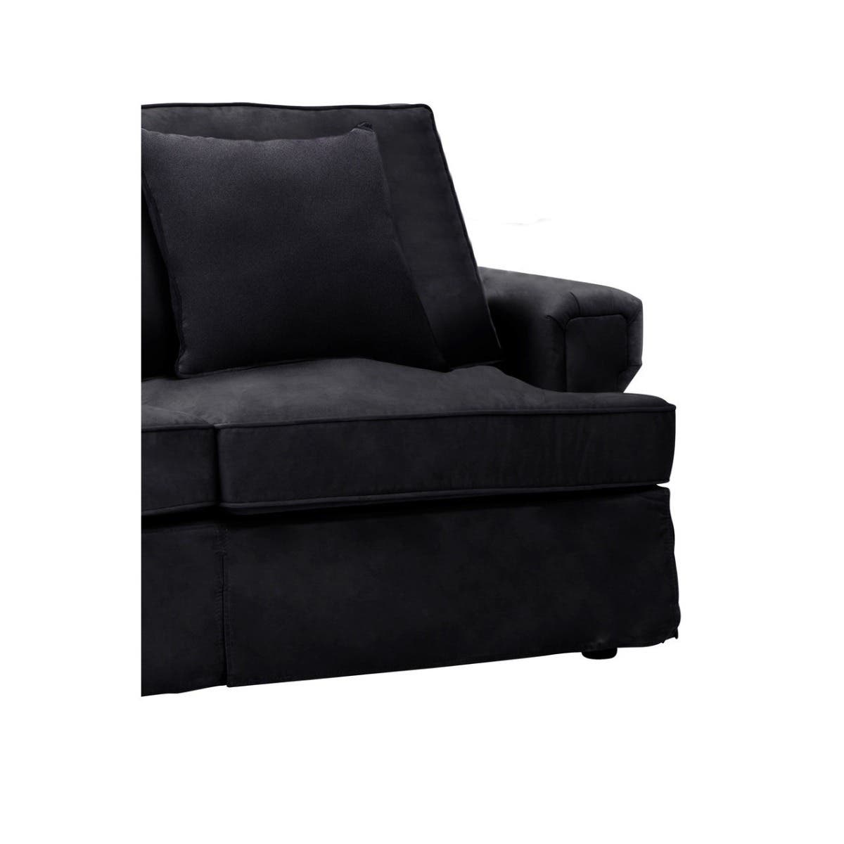Ralph Two Seat Black Velvet Sofa