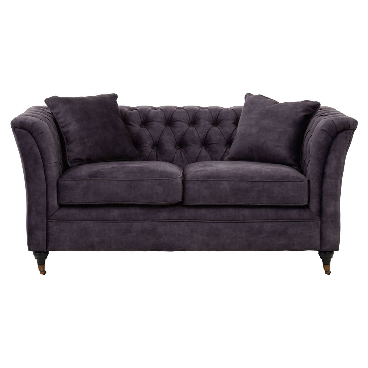 Sabrina Two Seat Grey Velvet Sofa