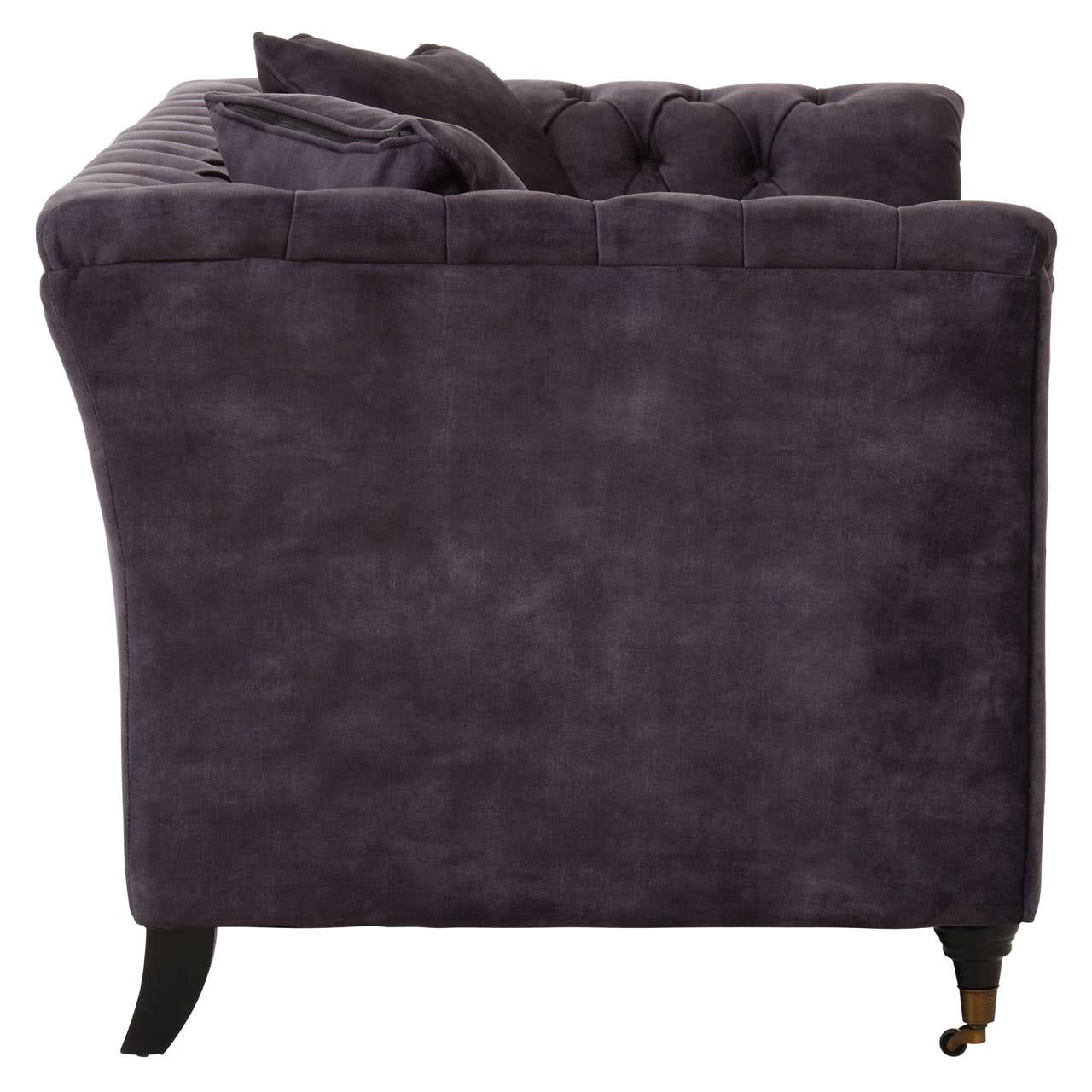 Sabrina Two Seat Grey Velvet Sofa