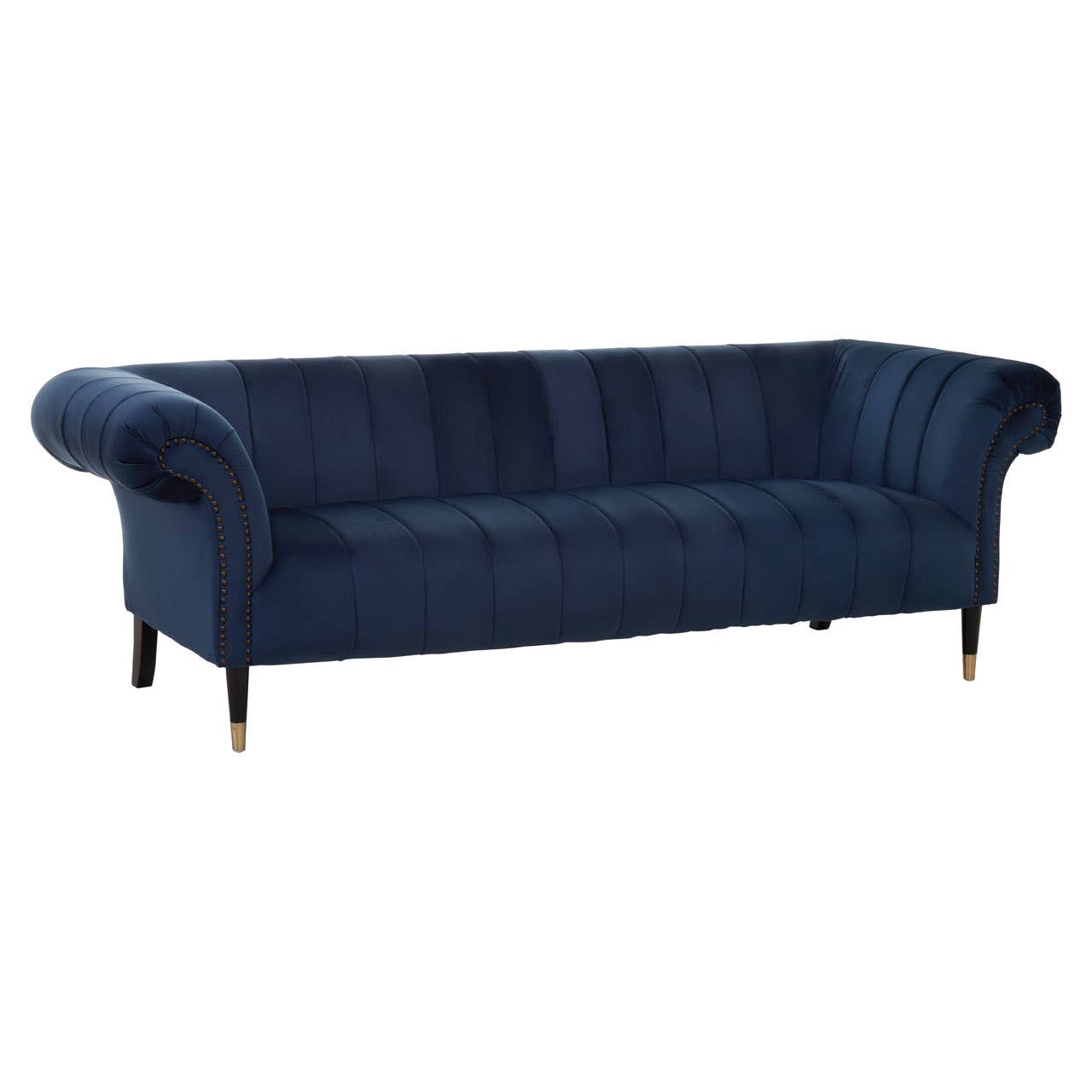 SIENA THREE SEAT MIDNIGHT VELVET SOFA