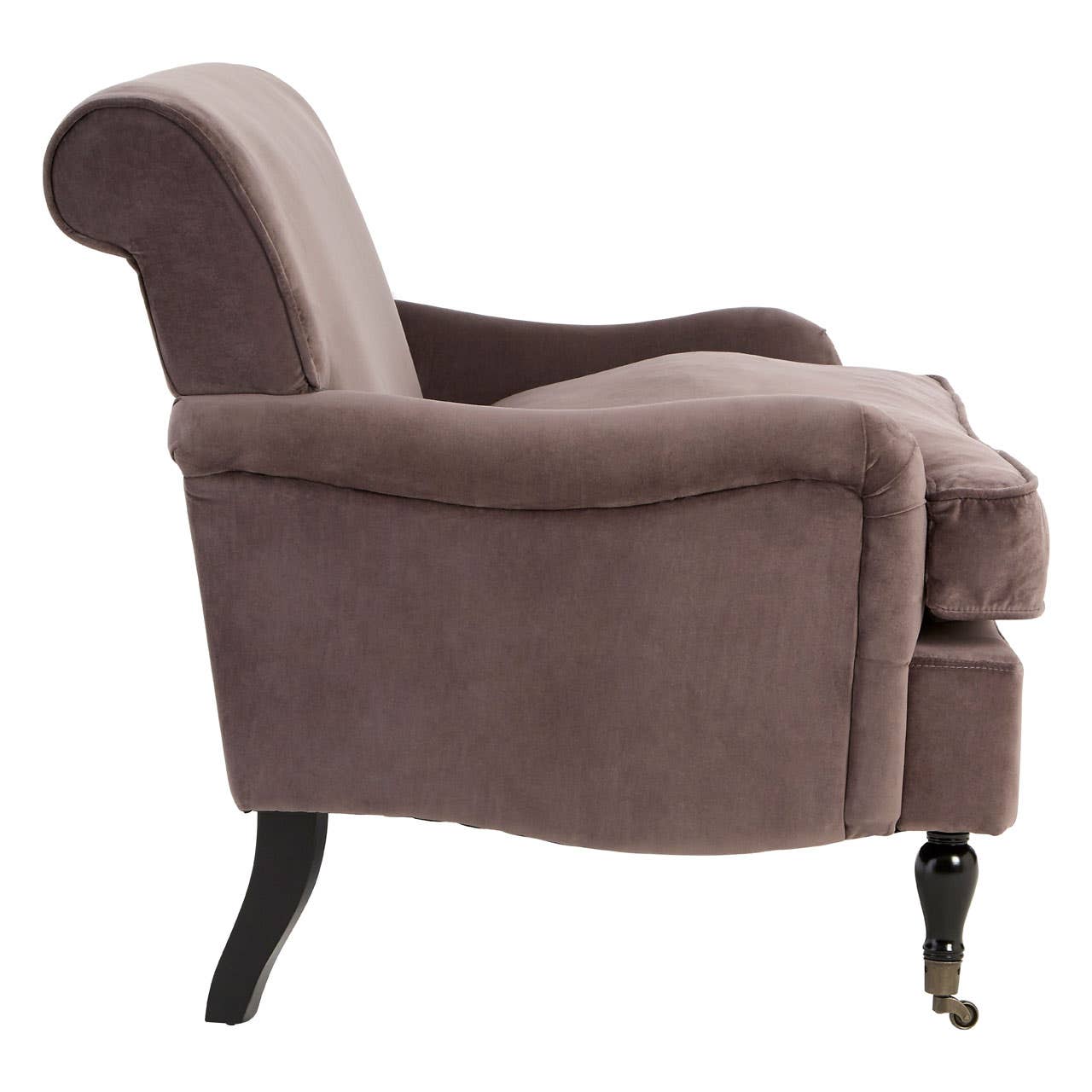 Grey Velvet Plush Armchair