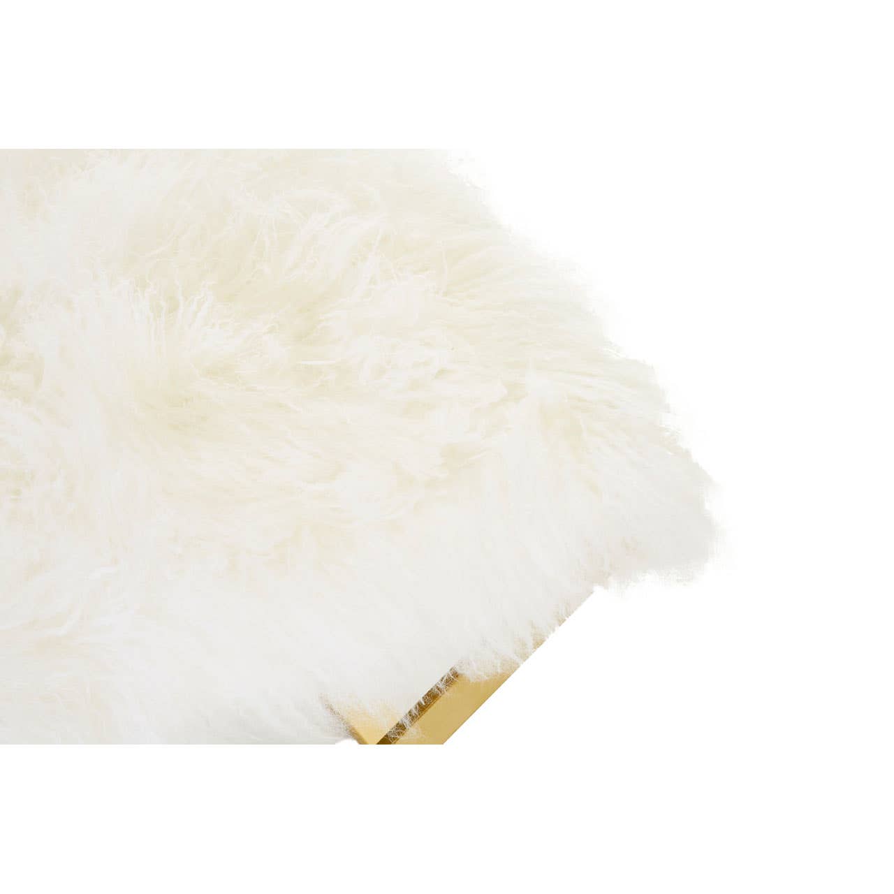 Anafi White Sheepskin Stool