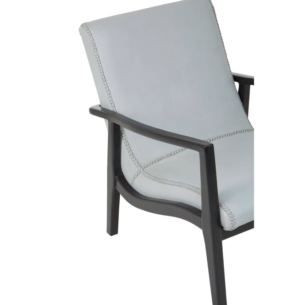 Kendari Grey Leather Curved Seat Chair