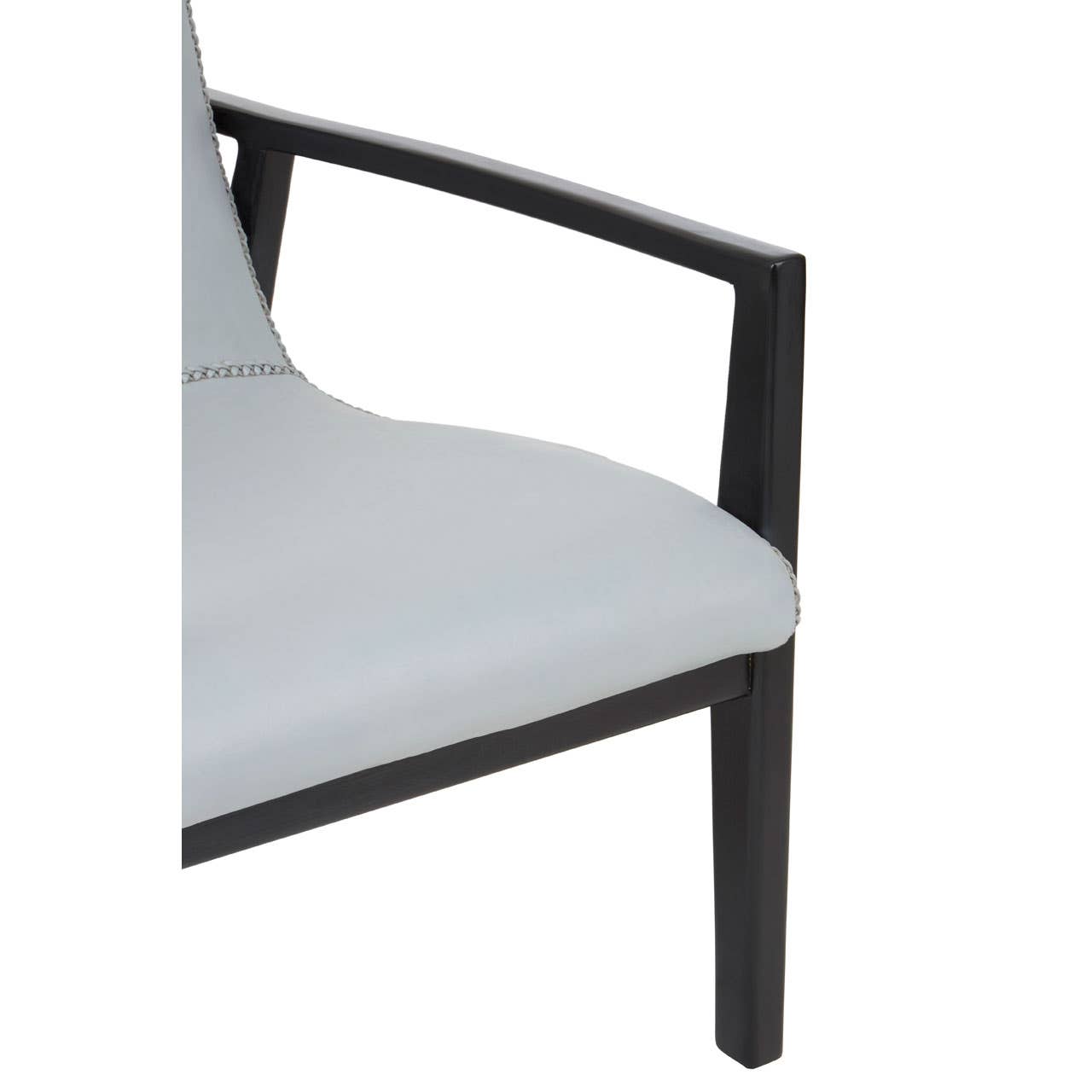 Kendari Grey Leather Curved Seat Chair