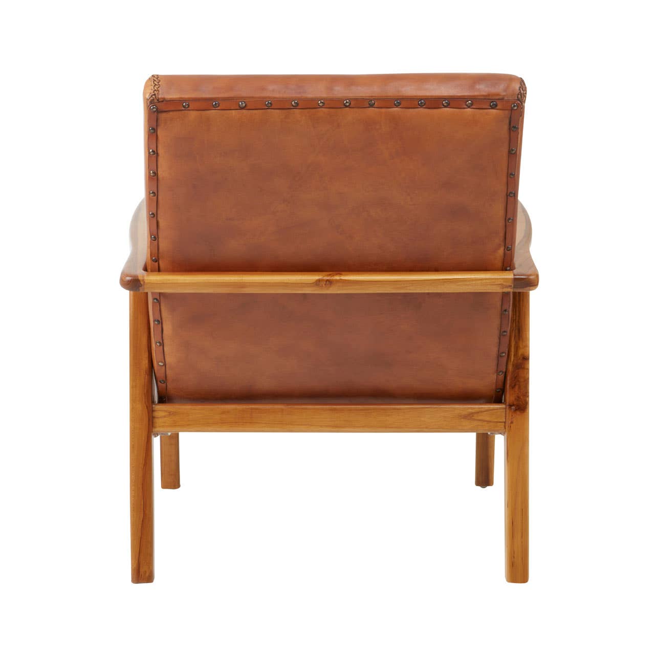 Kendari Brown Leather Curved Seat Chair