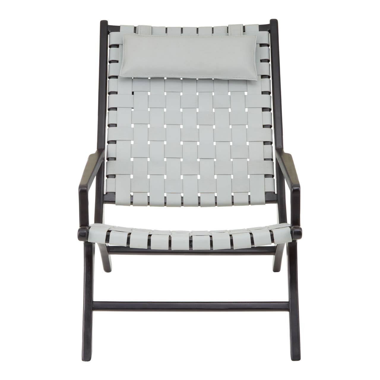 Kendari Grey Leather Woven Chair