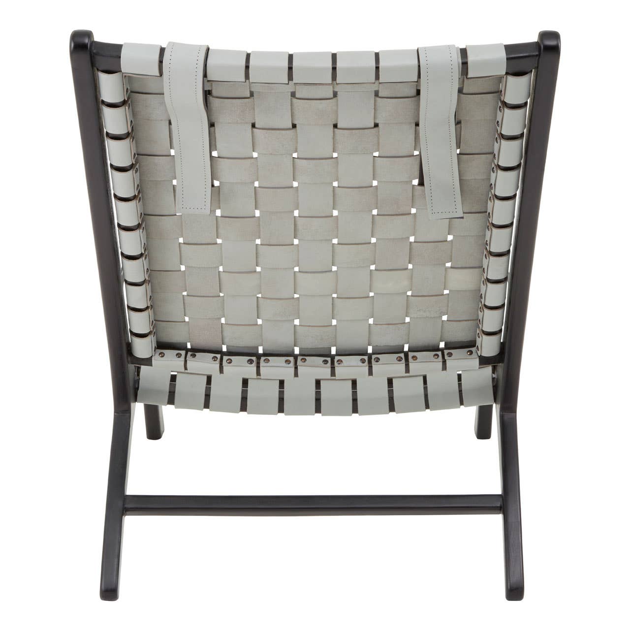 Kendari Grey Leather Woven Chair