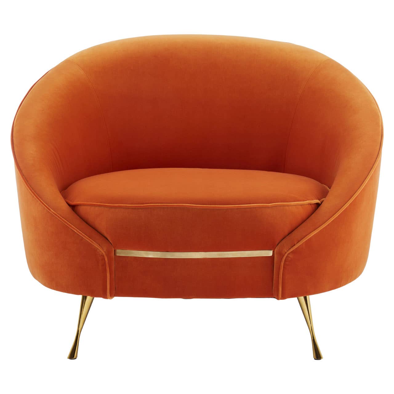 Manhattan Orange Velvet Armchair