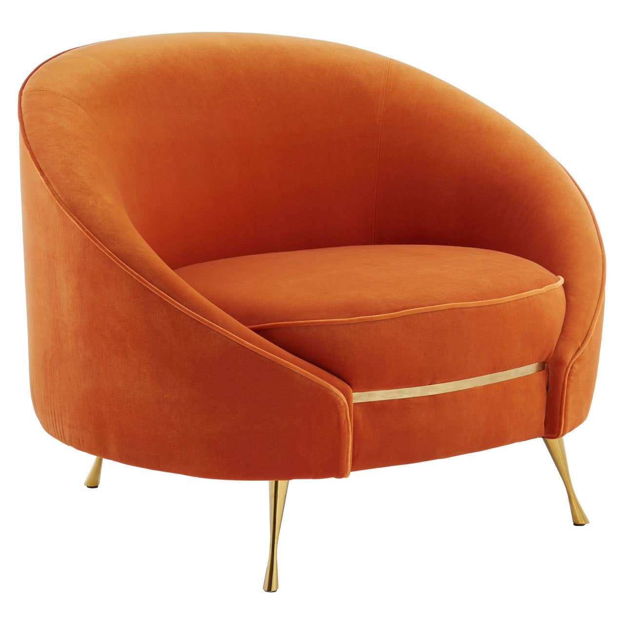 Manhattan Orange Velvet Armchair