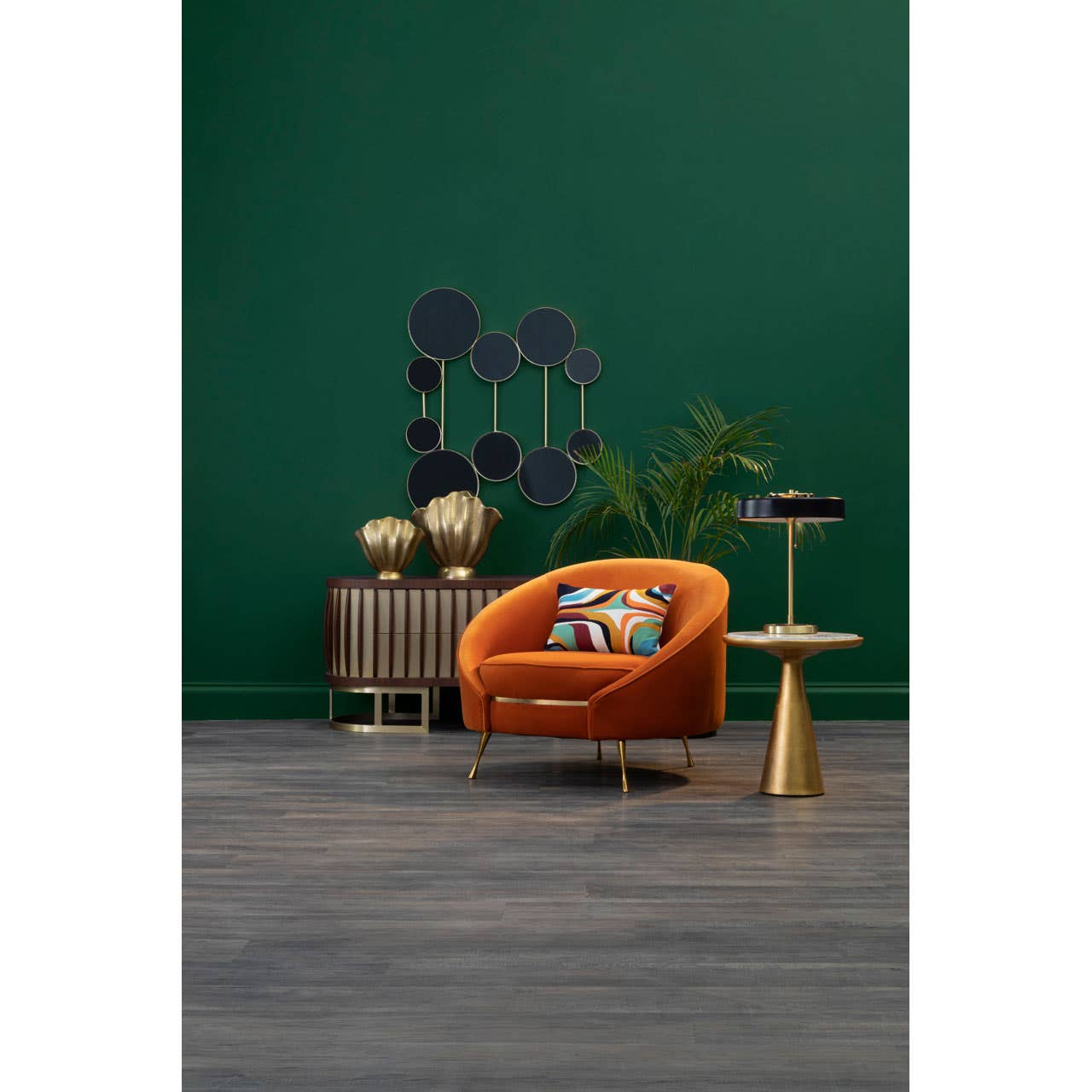 Manhattan Orange Velvet Armchair