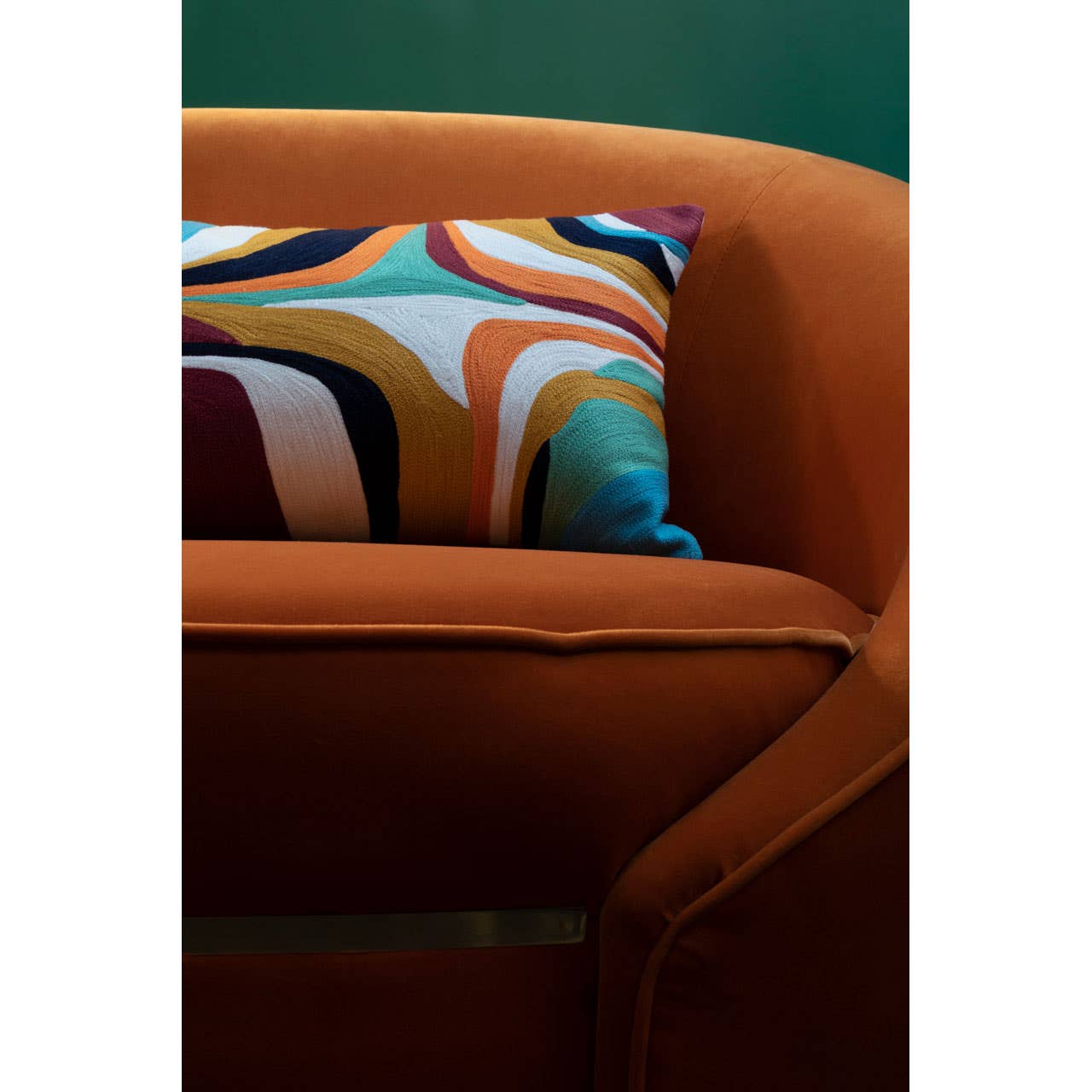 Manhattan Orange Velvet Armchair