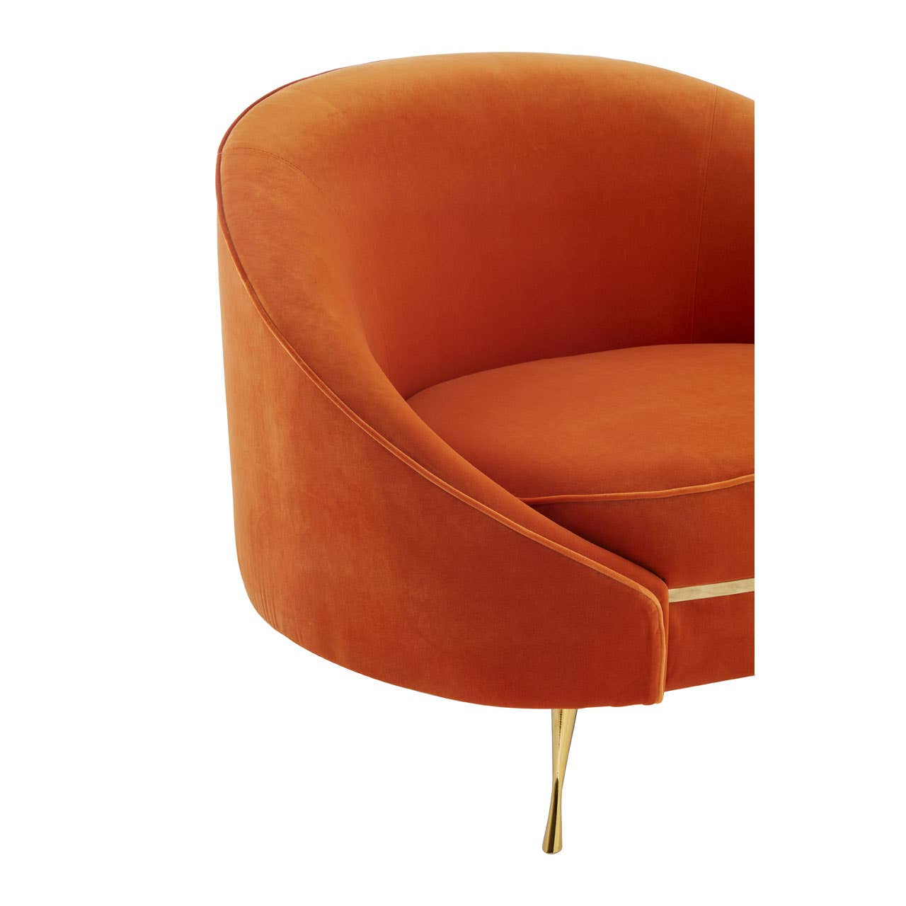 Manhattan Orange Velvet Armchair