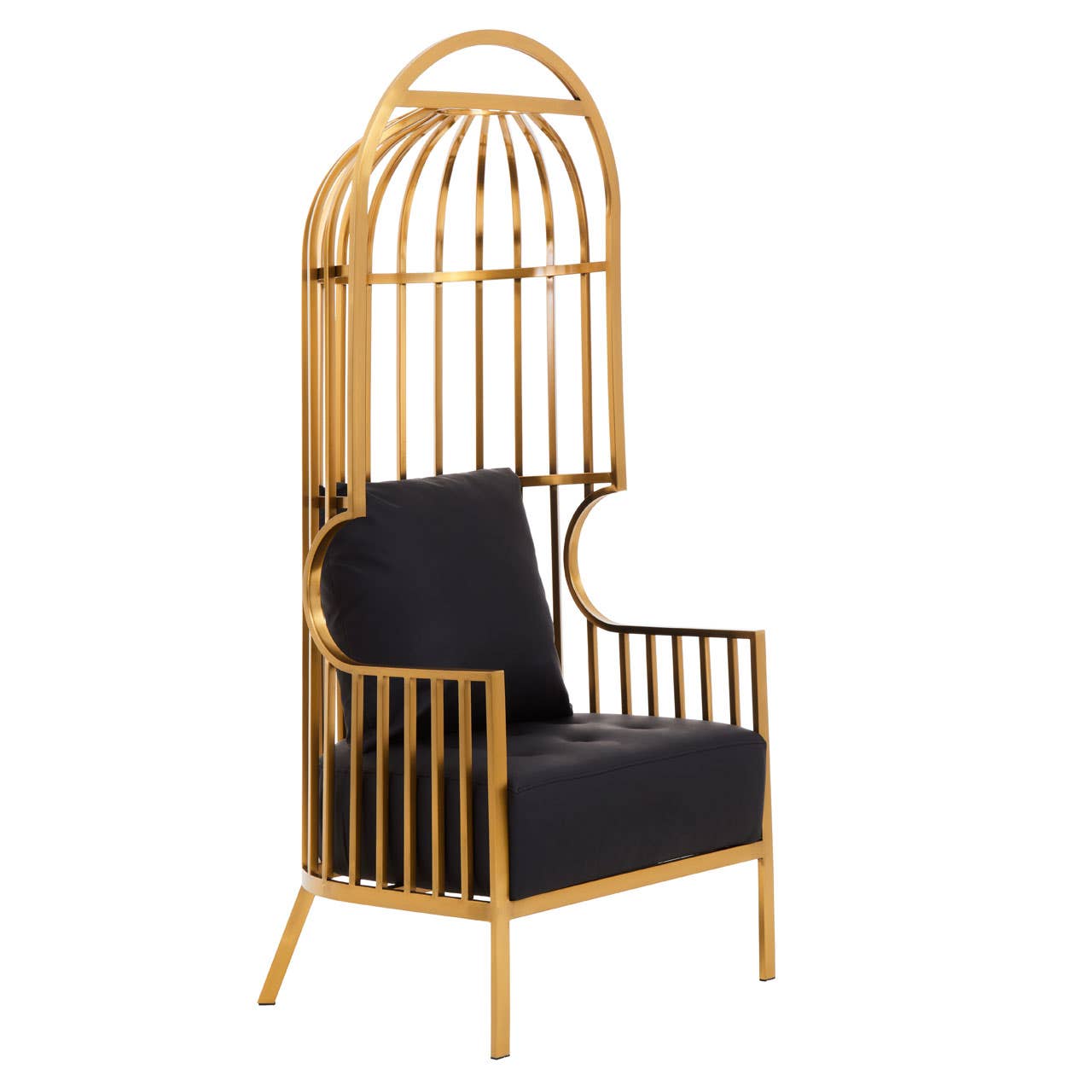 Eliza Brushed Gold Dome Cage Chair