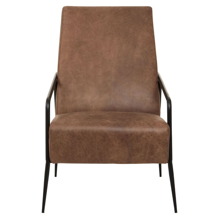 Dalston Brown Leather Chair With Tapered Back